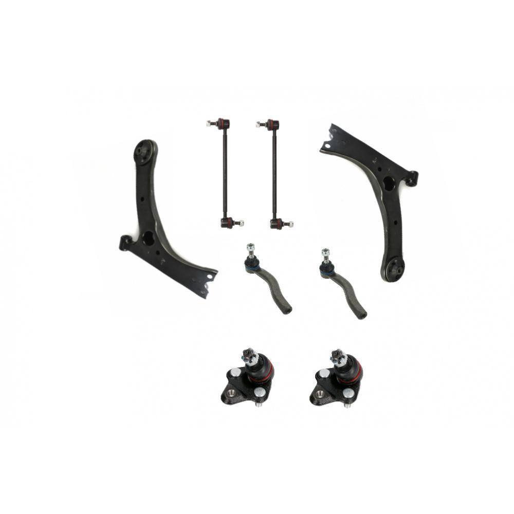 Σετ Εμπρόσθιου Συστήματος Master-Sport για Toyota Corolla 2002-2008 (E12).Περιλαμβάνει 2 ψαλίδια/2 ακρόμπαρα/2 ζαμφόρ/2 μπαλάκια ψαλιδιου