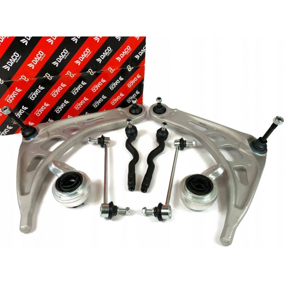 Σετ Εμπρόσθιου Συστήματος Daco για Bmw E46 1998-2005 .Περιλαμβάνει 2 ψαλίδια/2 συνεμπλόκ ψαλιδιού/2 ακρόμπρα/2 ζαμφόρ